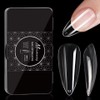 50pcs/box Transparent Seamless Fake Nail Soft Full Cover Trapezoidal Oval