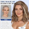 HAIRCUBE Peluca sintética con encaje frontal, sin pegamento, con raya