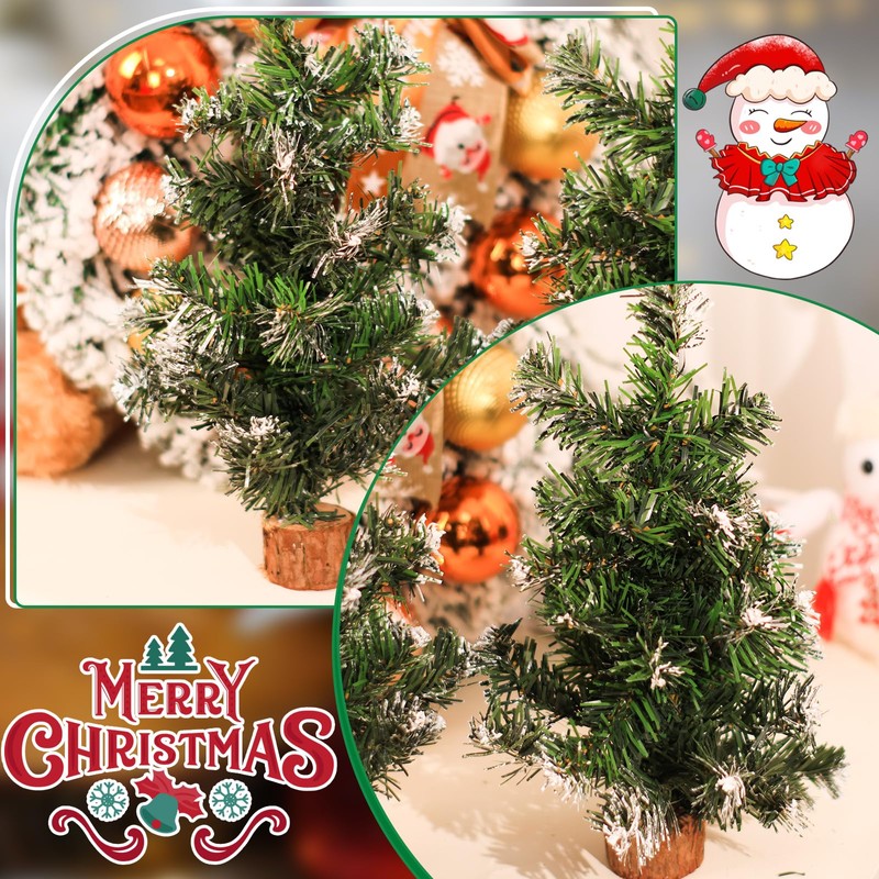 8 Packs Tabletop Mini Christmas Tree Small Christmas Tree Artificial
