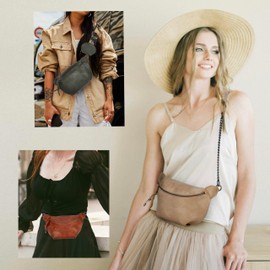 Fanny Packs Waist Bag for Women-Fashion Crossbody Bags Chest Purses Belt Bag with 2 Adjustable Strap (B-Black)