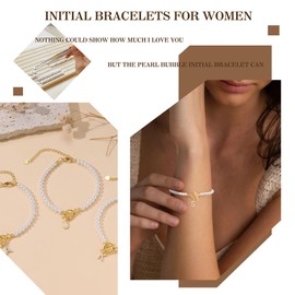 Btysun Pearl Bracelets for Women, Initial Gifts for Women Initial F Gold Bracelets Graduation Birthday Gift for Sister Wife Anniversary Mothers Day Gifts for Mom Daughter