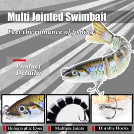 Atibin Lifelike Swimming Fishing Lures Saltwater Slow Sinking Fishing Lure Topwater Trout Bionic Swim Bait Bass Set B2-5",0.63oz