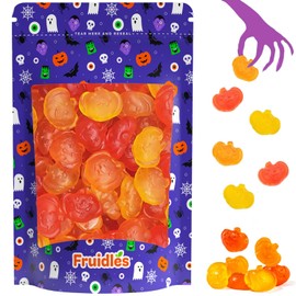 Fruidles Fall Mini Pumpkins Candy, Assorted Fruit Flavors Gummies, Allergy Friendly, Non-GMO, No Artificial Sweeteners (1 Pound)