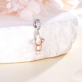 qielizhu Stethoscope Charm 925 Sterling Silver Nurse Charms for Bracelets Stethoscope Jewelry Gifts for Women