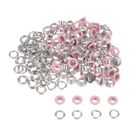 Kozelo Grommets Kit 100set-[4.5mm 3/16" Hole] Metal Eyelets Grommet Tool for Shoes Clothes DIY Project Use, Tiny Grommet, Pink