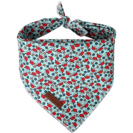 UP URARA PUP Summer Dog Bandana,Cute Pet Bandana with Crabs Pattern,Adjustable Blue Puppy Dog Bibs,Washable Triangle Dog Scarf for Boy,Girl Dogs or Cats