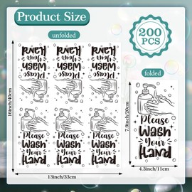 200 PCS Wash Your Hands Paper Napkins, Disposable Hand Towels for Bathroom, Bathroom Etiquette Napkins Guest Disposable, Paper Towels Napkin for Powder Room Wedding Birthday Anniversary Baby Shower