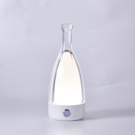 Artnodic GlassGlo Cordless Rechargeable Battery Operated Touch Button Table Lamp, Stepless Dimming, 3 Color Modes, Modern Patio/Bed/Night Lamp (White)