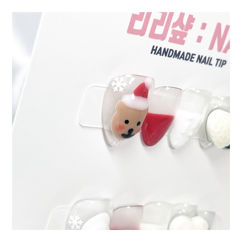 Edition 3D embo handmade nail tip - short oval /