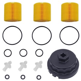 04152-yzza1 Filtro de aceite para Toyota Tacoma, Camry, RAV4, Highlander, Sienna, Tundra. Kit de cambio de aceite con llave de filtro de aceite y filtros de aceite genuino