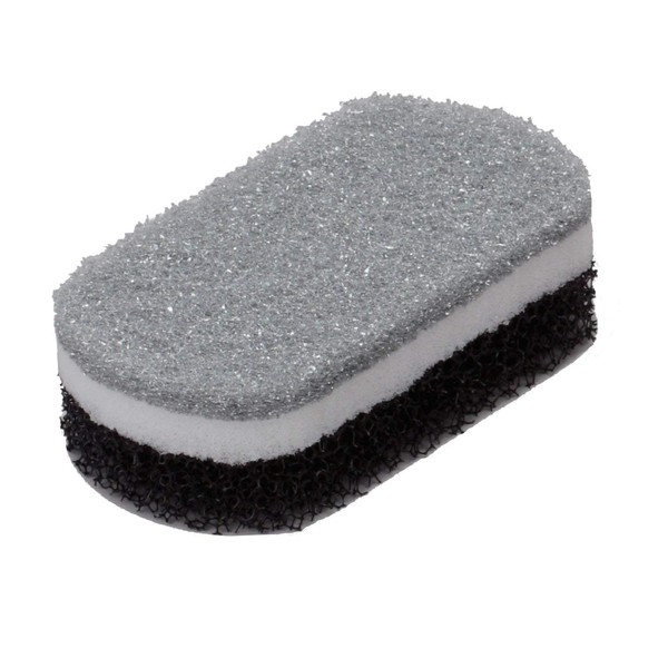OHE Smart Home II Kitchen Sponge, Black, Approx. Height 4.7 x Width 2.6 x Height 1.4 inches (12 x 6.5 x 3.6 cm), Triple Sponge, Triple Layer, Soft, Non-woven Fabric, Foaming, Oil Stain Resistant, Made in Japan, Black