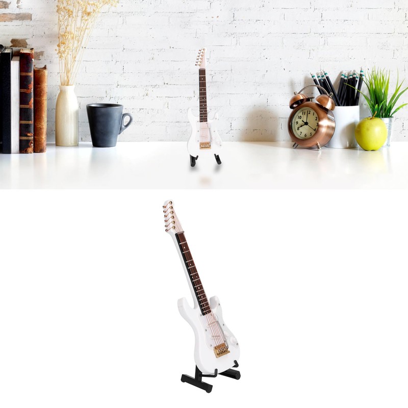 Minature Electric Guitar Wooden Mini Instrument Model Suitable for Gifts