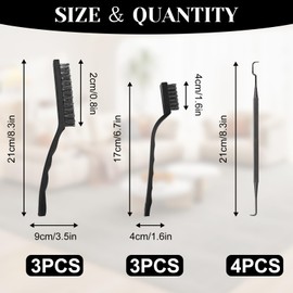 6pcs Wire Brush, Brass Brush With 4 Double-Ended Hook Brushes, Metal Brush - Nylon/Stainless Steel/Brass Bristles, Wire Brush Set For Cleaning Dirt And Rust (7/9 Inch)