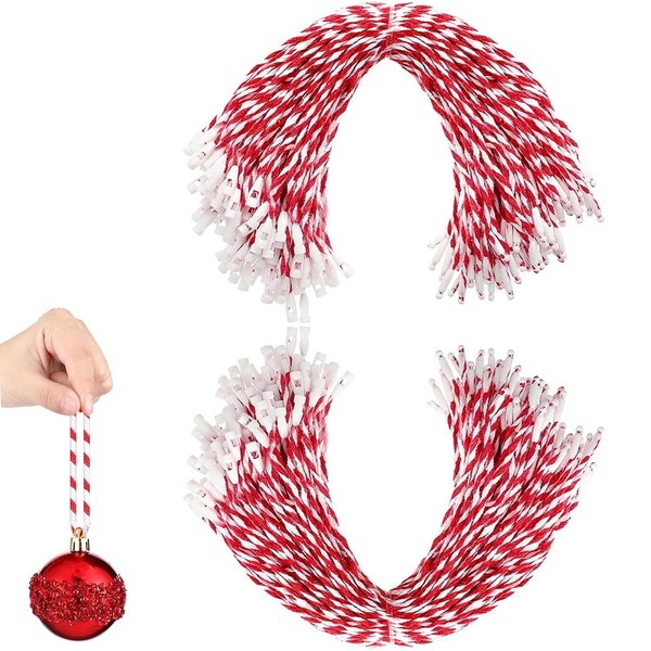 UCLEVER 200Pcs Christmas Ornament Hangers String with Snap for Christmas