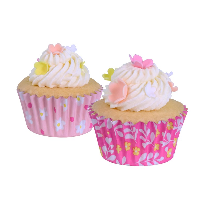 PME Easter Mini Foil-Lined Cupcake Cases - Flowers, Set of
