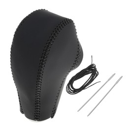 Motoforti Anti-Slip Gear Shift Knob Cover Car Stick Shifting Handle Protector for Subaru Forester 2014-2017 Black Faux Leather