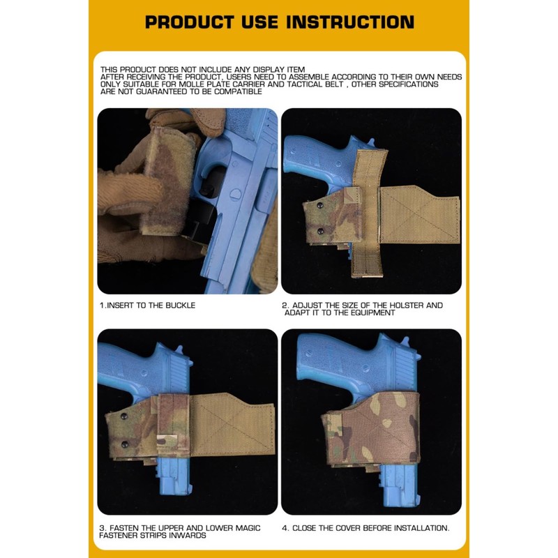 Universal Tactical Pistol Holster – Right-Handed Adjustable MOLLE Nylon Handgun