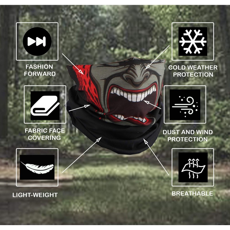 Seamless Face Mask Bandanas Vampire Skulls