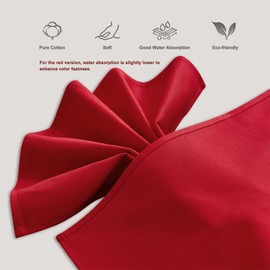 BALCONY & FALCON Cotton Cloth Napkins 6 pack Red Square Soft Absorbent Washable 50 x 50 cm Napkins for Restaurant Weddings Holidays Family dinners Hotels Gatherings