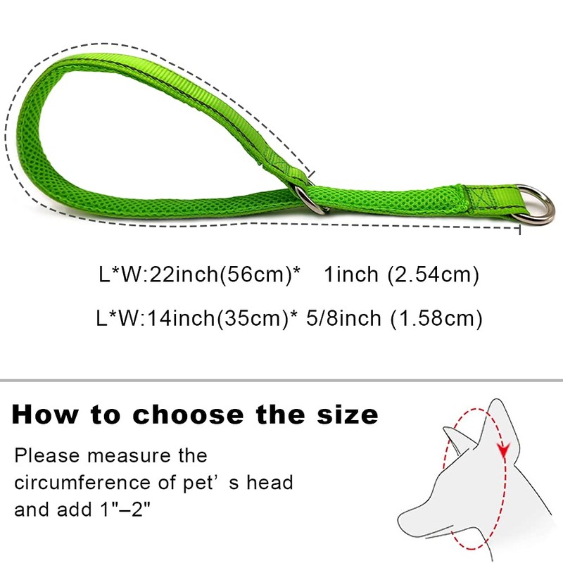 Mycicy Reflective Dog Choke Collar, Soft Nylon Training Slip Collar