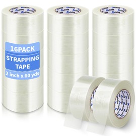 Oleitodh 16 Rolls Strapping Tape 2 Inch x 60 Yards 5.5 Mil Filament Tape