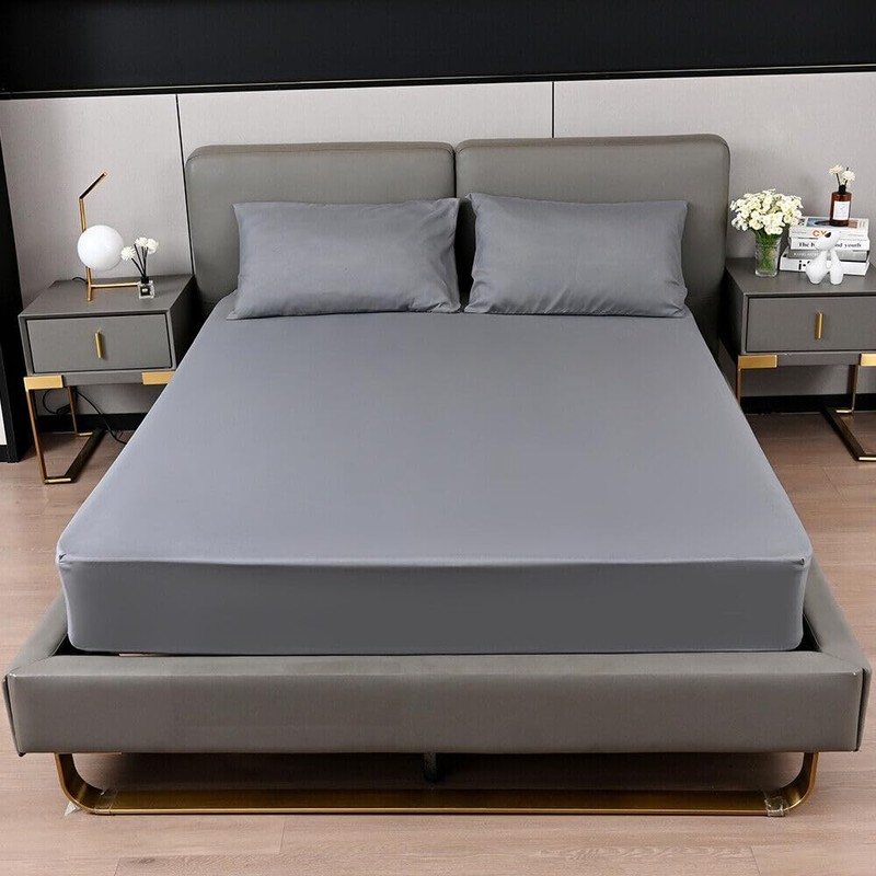 KHIM 100% Cotton 40CM/16inch Extra Deep Fitted Sheet Single, Double,