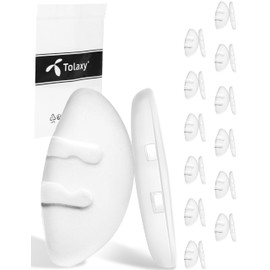 Tolaxy 12 Pairs Plug-in Eyeglass Nose Pads, 15mm Clear 'D Shape' Replacement Nose Pieces, Anti-Slip Soft Silicone Nose Bridge Pads