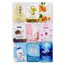 Universo en Linea SUPER PACK 10 MASCARILLAS SURTIDAS HUDA NEW AXIU COLAGENO, PEPTIDOS, ACIDO HIALURONICO ANTI EDAD HIDRATANTE                         