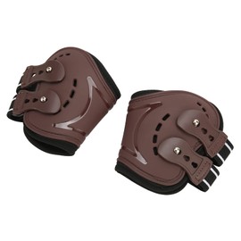 Zerodis Horse Backgaiters, Air Perforated, Shock Absorbing, Brown, Adjustable Fetlock Boots for Horses, Flexible for Running (Large)
