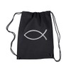 LA POP ART Drawstring Word Art Backpack - Jesus Fish