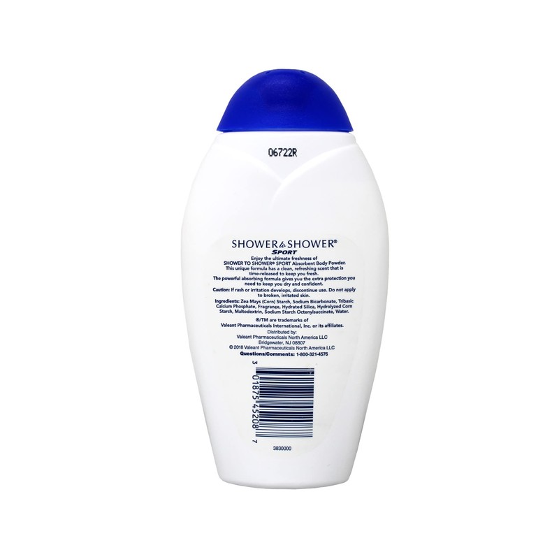 Shower to Shower Sport Absorbent Body Powder 8 oz (Pack