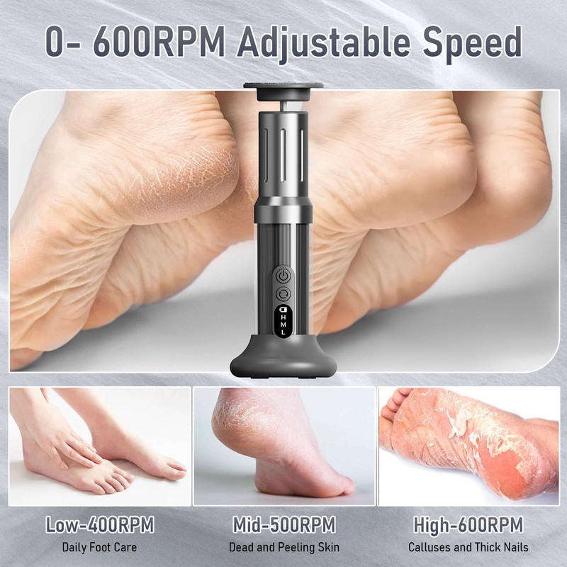 ANGNYA Electric Callus Remover for Feet with 3 Adjustable Speeds,