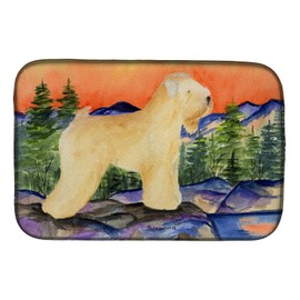 Caroline's Treasures SS8182DDM Wheaten Terrier Soft Coated Dish Drying Mat Absorbent Dish Drying Mat Pad for Kitchen Counter Dish Drainer Mat for Countertop, 14 x 21", Multicolor
