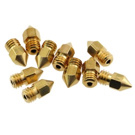 KKUANG 10PCS MK8 Nozzle Printer Nozzle Brass Tip High Temperature and Wear Resistant 0.4MM for Diameter 1.75mm/0.07inch 3D Printer Accessories Leakage Nozzle