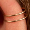 Tiny Gold Double Fake Hoop Helix Ring - Spiral Fake