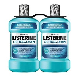 Listerine UltraClean Coolmint Mouthwash 4 ct - 1.5L Kills Plaque, Tartar, Germs