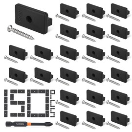 Vipuikos Pack of 150 WPC Clips 6 mm Hidden Attachment with T-Clip with Bit Screwdriver, 6 mm Patio Clips Plastic for WPC/BPC Flooring Clips, Black WPC Mounting Clips with 150 Screws