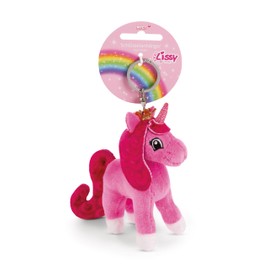 NICI 49966 Key Ring Lissy Pony Unicorn Selina 10 cm Pink Plush Companion Cuddly Toy Pendant with Key Ring for Lanyard, Key Ring and Key Holder, Pink