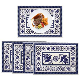 CZAYEFNH Placemats, 11.8 x 17.7 inch sets of four place mats, washable high-quality linen place mats for family dinners, parties and banquets