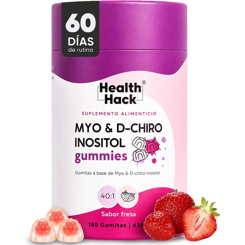 Health Hack Myo y D-Chiro Inositol en Gomitas + Resveratrol