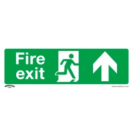 Sealey SS28P10 Fire Exit (Up) - Safe Conditions Safety Sign - Hard Plastic - Pack of 10