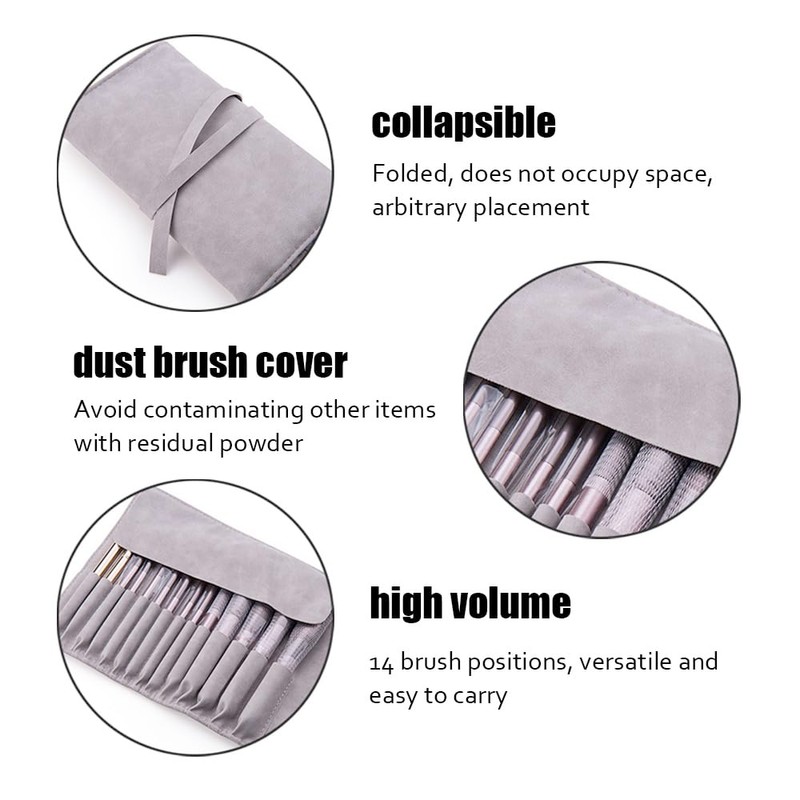 Makeup Brushes Rolling Case Pouch Portable Travel Makeup Bag Cosmetic