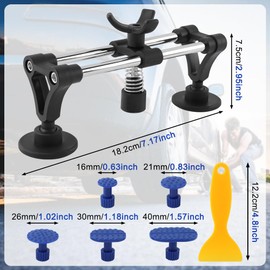 Velarionna Auto Body Dent Repair Kit Car Dent Puller with Double Pole Bridge Dents Puller Paintless Den t Repair Kit Dents Lifter Pullers for Car (Color:Black)