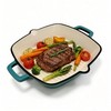 YYJINGYOU Enameled Cast Iron Square Grill Pan, Nonstick Skillet Steak