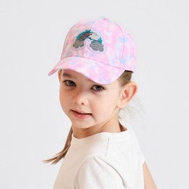 YAQUEKOU Children's Girls' Cap Adjustable Snapback Rainbow Baseball Cap Leopard Baseball Cap Sun Hat Kids Baseball Cap Peaked Cap Girls, Rainbow 2