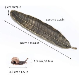 Incense Holder Set, Leaf and Snail Incense Burner, Incense Ash Catcher,Cute and Practical Incense Burner，Incense Sticks Holder for Counters, Meditation Room, Yoga, Home, Office (Bronze)