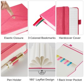 FOCUS DAY B5 Notebook/Diary for Adults, 320 Pages, Notepad, Journal, Suitable for Writing and Notes in the Office, School and Home, Hardcover, Lined, 19 x 25.4 cm, Pink