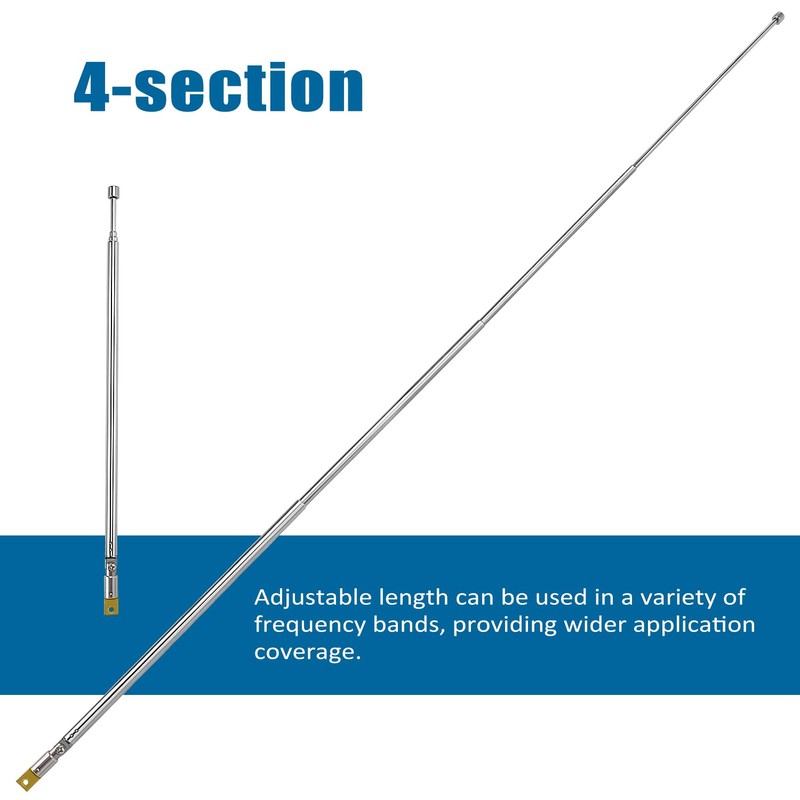 VooGenzek 3 PCS 65cm 4 Section Replacement Telescopic Aerial Antenna,