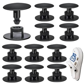 10 Pcs Croc Rivets, Croc Replacement Rivets, 16mm*14mm*10mm, Plastic Material, Durable and Easy to Install, for Any Shoes with Holes,Boots (Black)