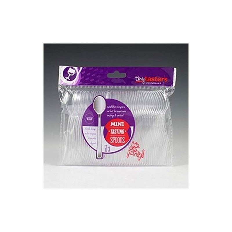 Maryland Clear Tiny Tasters Mini Spoons - 3.75" (Pack of